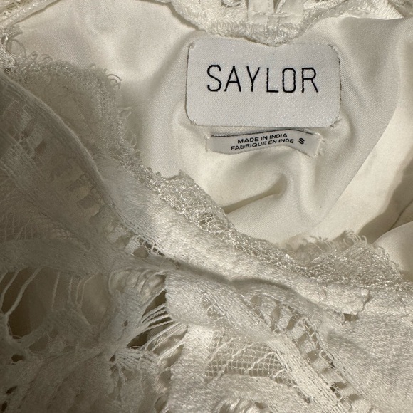 SAYLOR FERA White Women’s Lace Peplum Top Sz. S - Picture 11 of 12
